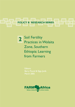 Soil Fertility Practices in Wolaita Zone, Southern Ethiopia