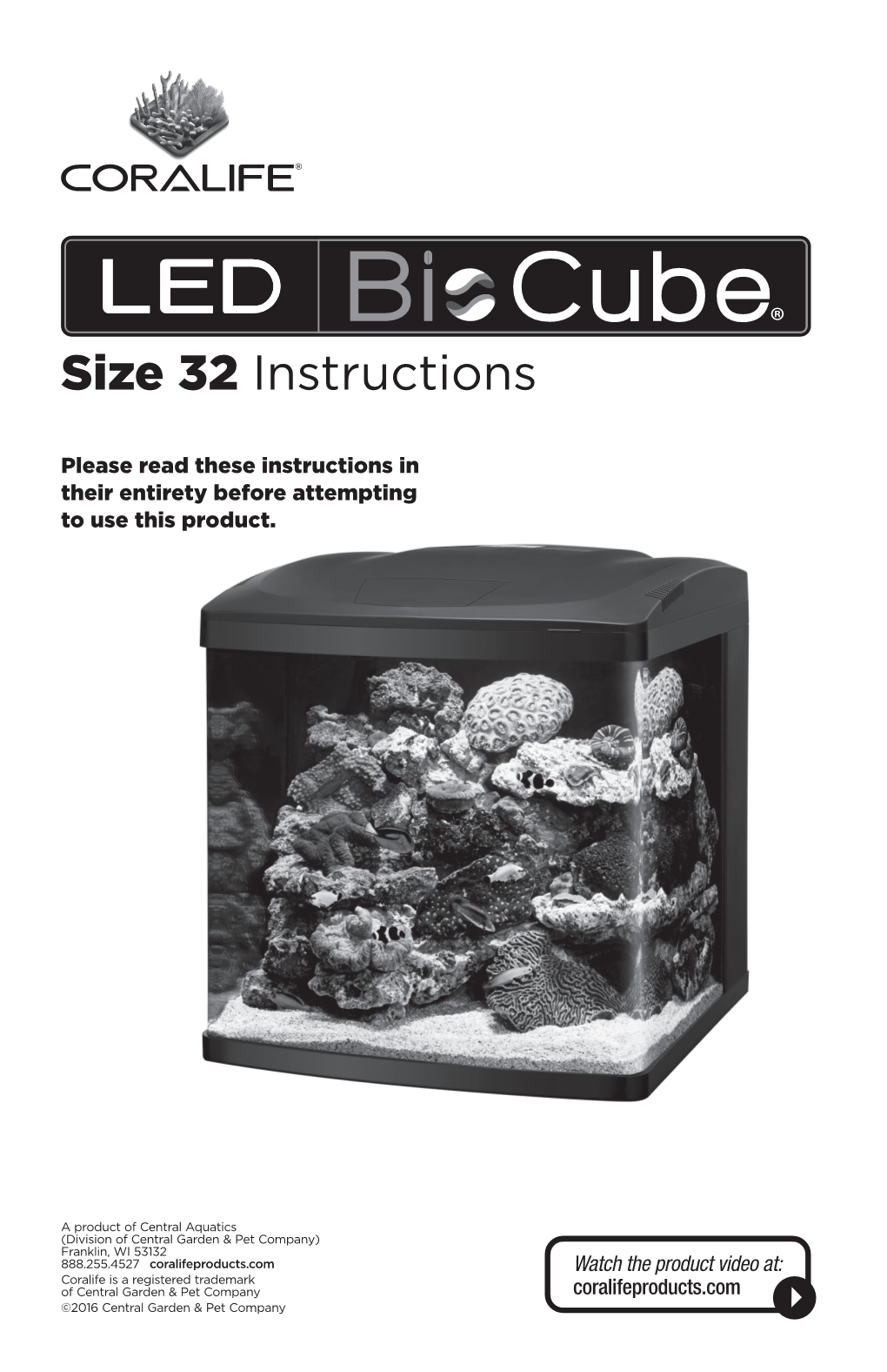 Coralife Biocube Size 32 Instructions