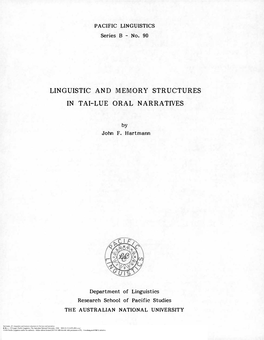 Linguistics and Memory Structures in Tai-Lue Oral Narratives