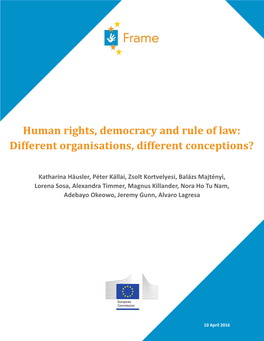 Human Rights, Democracy and Rule of Law: Different Organisations, Different Conceptions?