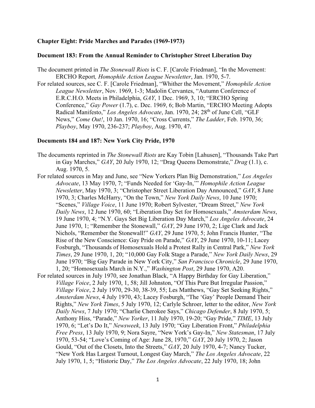 Chapter Eight: Pride Marches and Parades (1969-1973) Document