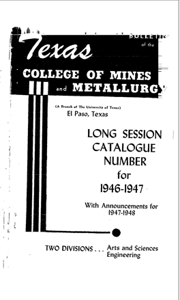 College of Mines and Metallurgy 1946-1947.Pdf