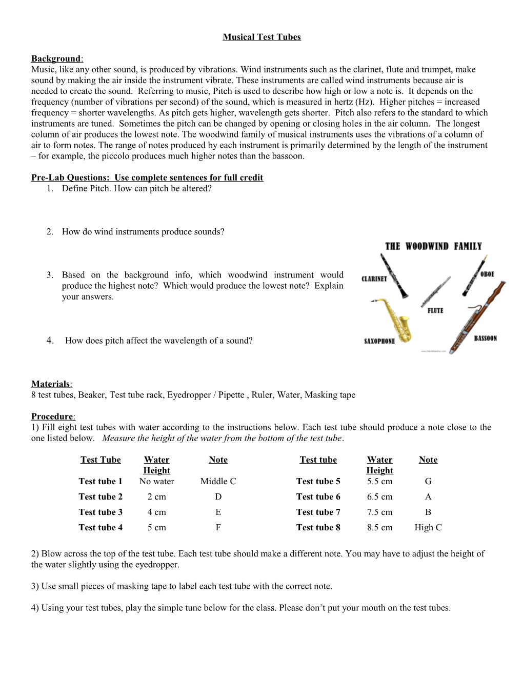 Musical Test Tubes