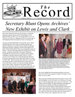 Secretary Blunt Opens Archives' New Exhibit on Lewis and Clark