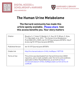 The Human Urine Metabolome