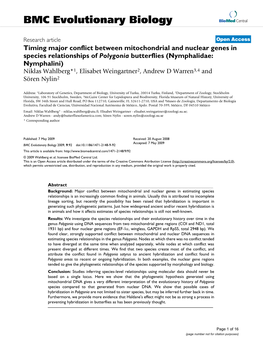 BMC Evolutionary Biology Biomed Central