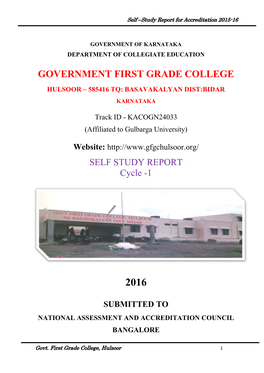 Government First Grade College Hulsoor – 585416 Tq: Basavakalyan Dist:Bidar