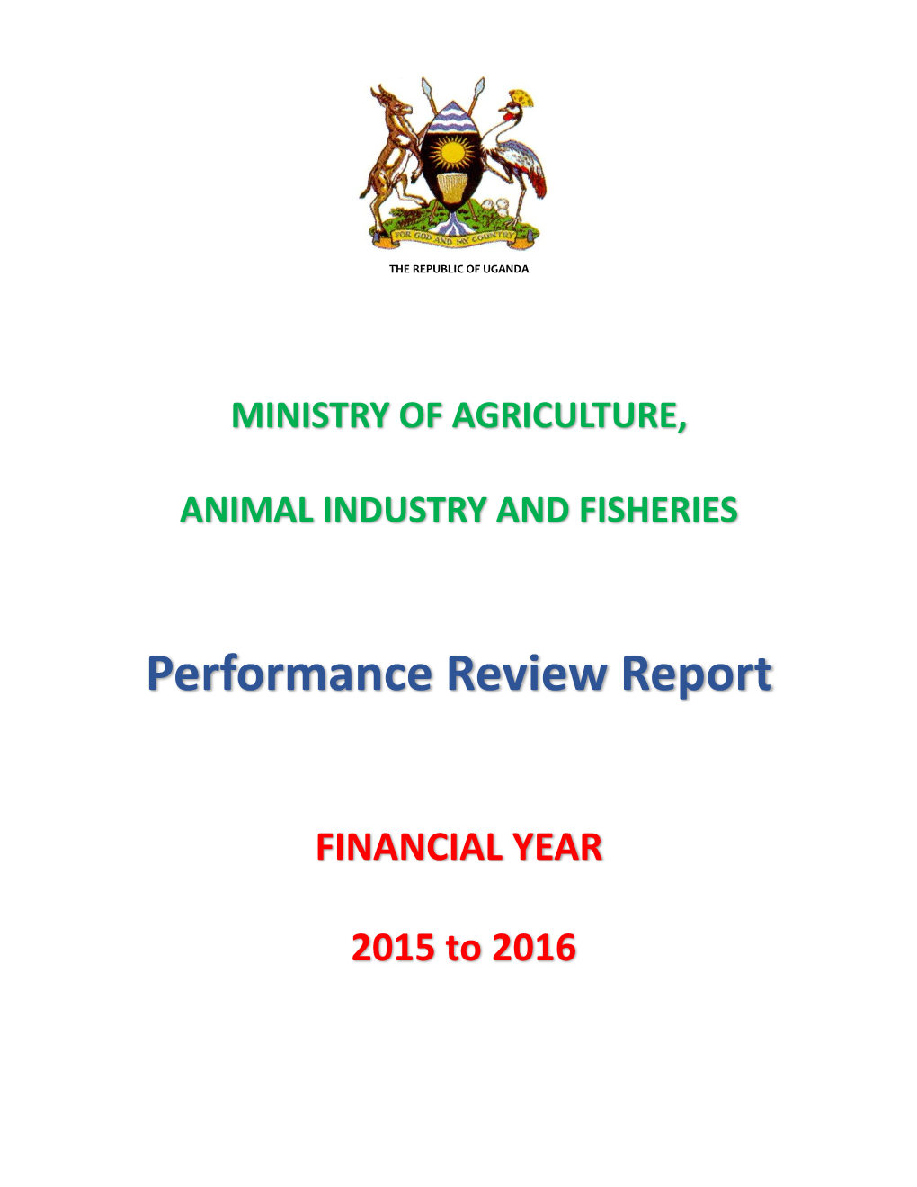 MAAIF Performance Report 2015-2016