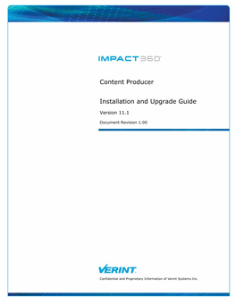 Impact 360 Content Producer Installation and Upgrade Guide 5