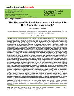“The Theory of Political Resistance - a Review & Dr