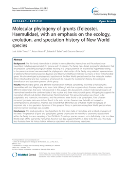 Molecular Phylogeny of Grunts (Teleostei, Haemulidae), with An