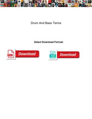 Drum and Bass Terms