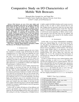 Comparative Study on I/O Characteristics of Mobile Web Browsers