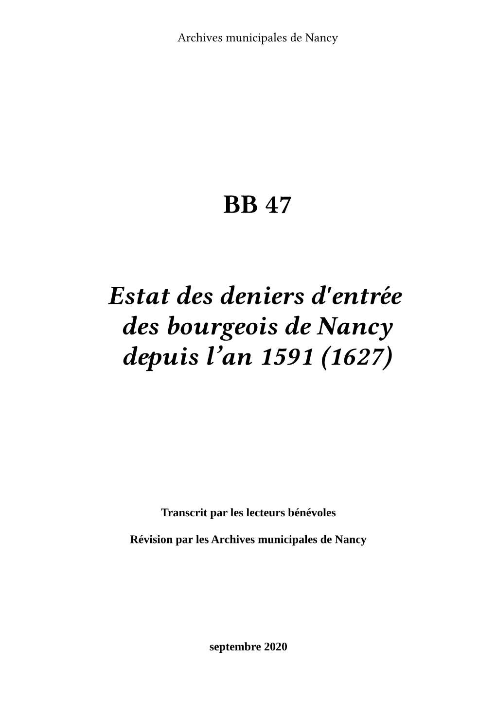 Transcription Dans L'ordre Du Registre (Par Ordre Alphabétique Des Prénoms)