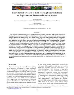 Short-Term Forecasts of Left-Moving Supercells from an Experimental Warn-On-Forecast System