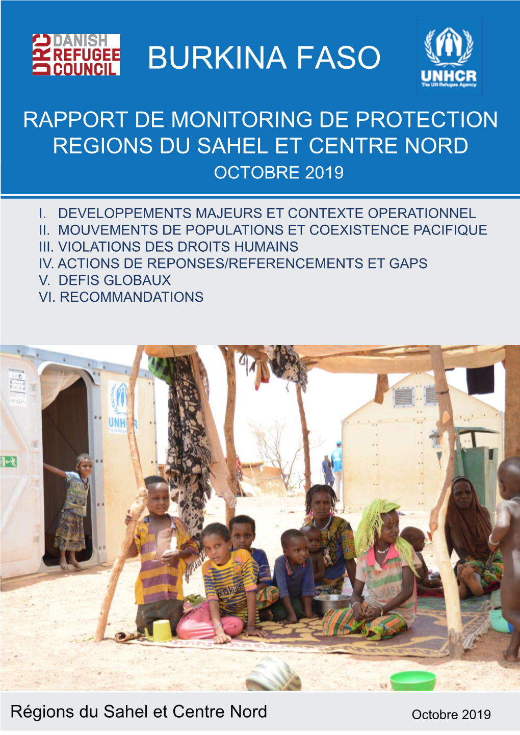Rapport De Monitoring De Protection Regions Du Sahel Et Centre Nord Octobre 2019