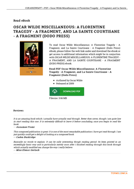 A Florentine Tragedy - a Fragment, and La Sainte