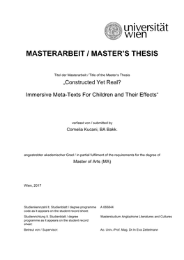 Masterarbeit / Master's Thesis