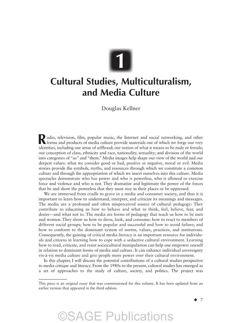 Cultural Studies, Multiculturalism, and Media Culture