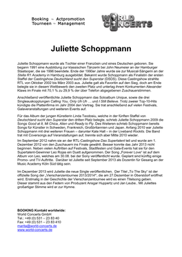 Bio Juliette Schoppmann