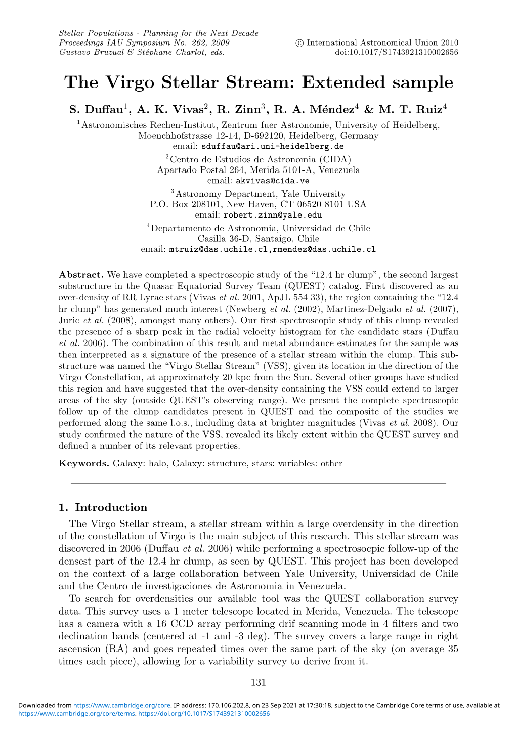 The Virgo Stellar Stream: Extended Sample