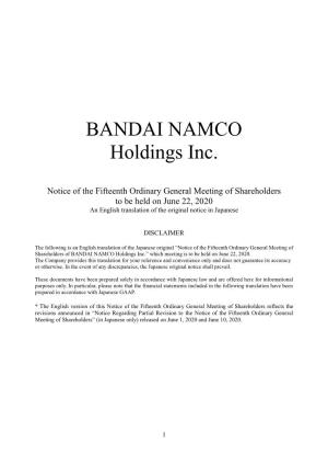 BANDAI NAMCO Holdings Inc