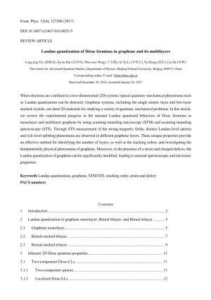 Landau Quantization of Dirac Fermions in Graphene and Its Multilayers
