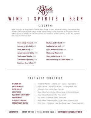 Wine | Spirits | Beer