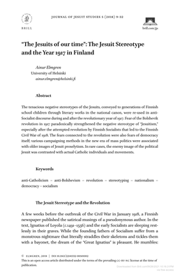 “The Jesuits of Our Time”: the Jesuit Stereotype and the Year 1917 in Finland