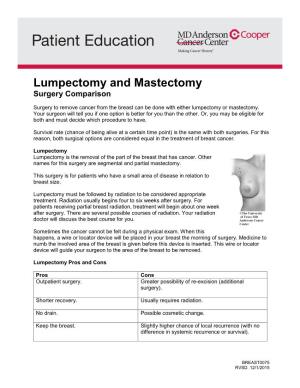Lumpectomy and Mastectomy Surgery Comparison