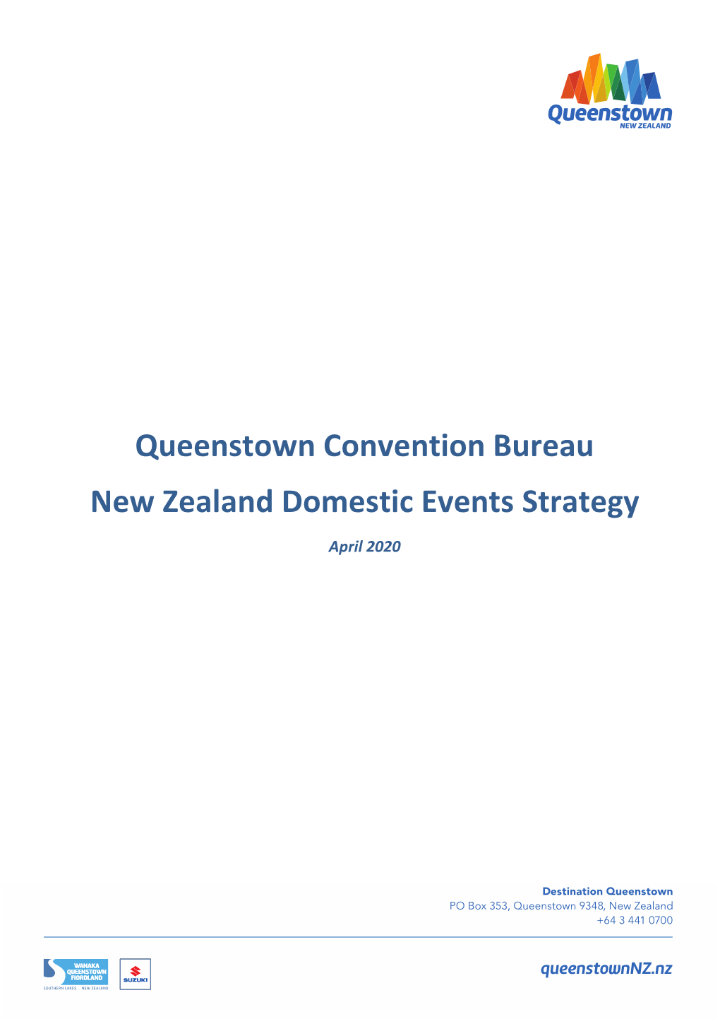 Queenstown Convention Bureau New Zealand Domestic Events Strategy