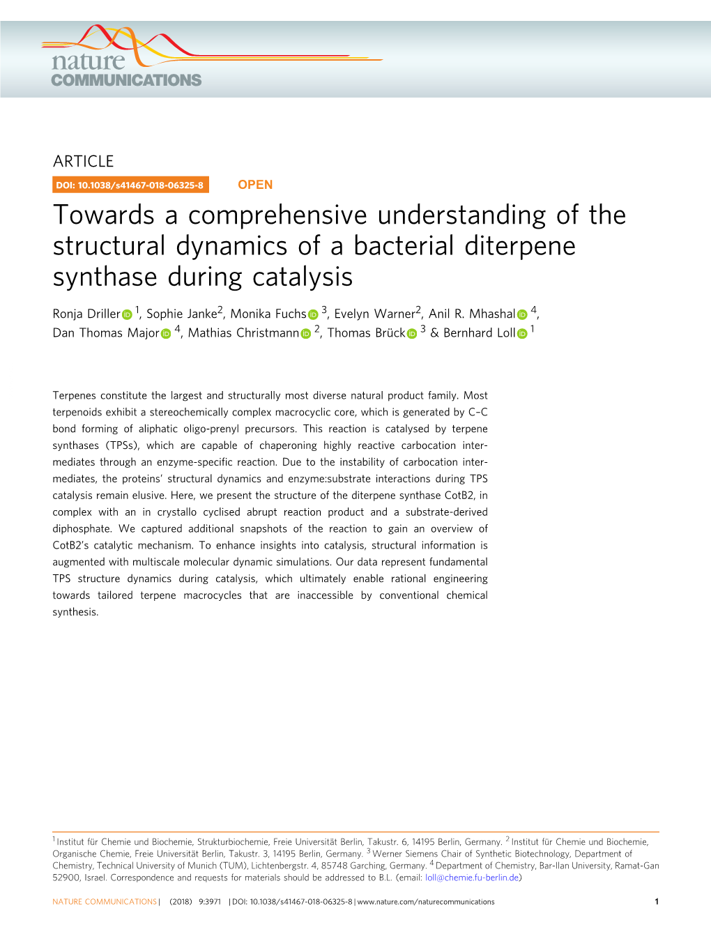 Towards a Comprehensive Understanding of the Structural Dynamics of a Bacterial Diterpene Synthase During Catalysis