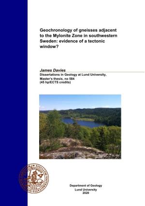 Geochronology of Gneisses Adjacent to the Mylonite Zone in Southwestern Sweden: Evidence of a Tectonic Window?