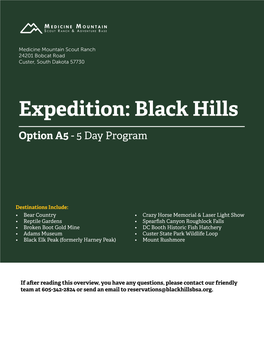 Expedition Black Hills Option A5