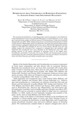 Distribution of Adult Cerambycidae and Buprestidae (Coleoptera) in a Subalpine Forest Under Shelterwood Management