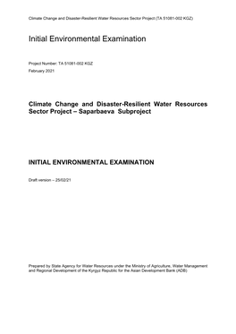 Initial Environmental Examination Report