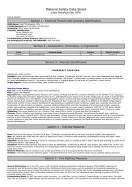 Material Safety Data Sheet