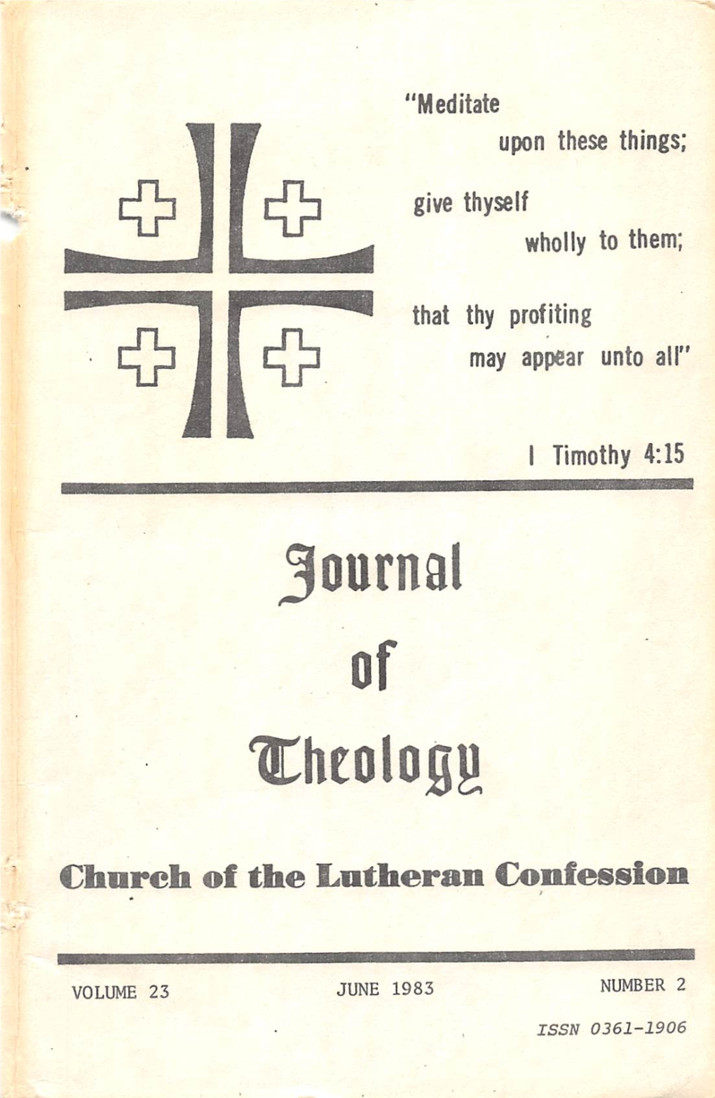 Journal of Theology Volume 023 Number 02 1983
