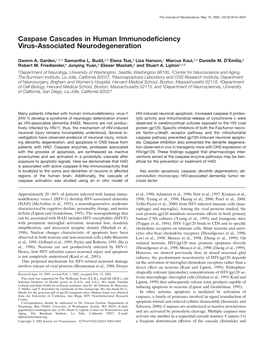 Caspase Cascades in Human Immunodeficiency Virus-Associated Neurodegeneration
