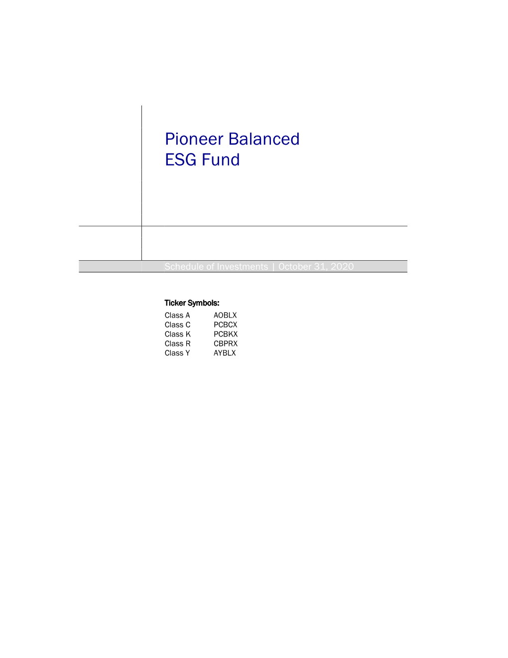 Pioneer Balanced ESG Fund