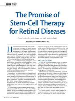 The Promise of Stem-Cell Therapy for Retinal Diseases