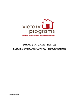 Local, State and Federal Elected Officials Contact Information