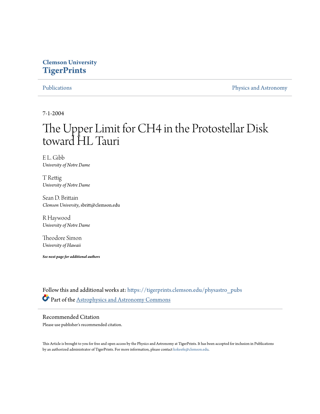 The Upper Limit for Ch4 in the Protostellar Disk Toward Hl Tauri E