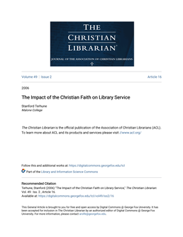 The Impact of the Christian Faith on Library Service
