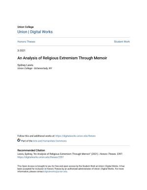 An Analysis of Religious Extremism Through Memoir