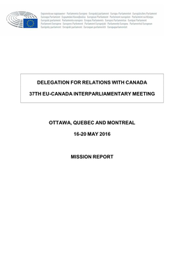 Report of the 37Th EU-Canada IPM (PDF
