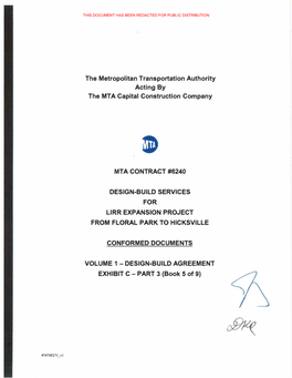 The Metropolitan Transportation Authority Acting by the MTA Capital Construction Company