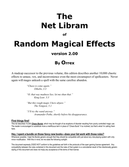 The Net Libram Random Magical Effects