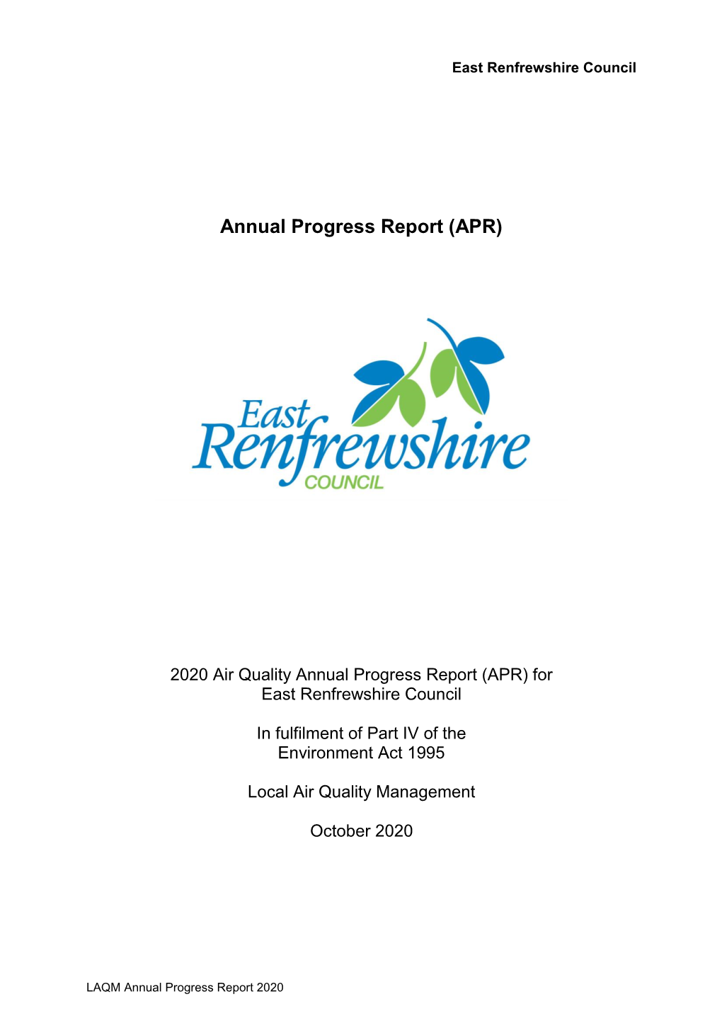 Annual Progress Report 2020 East Renfrewshire Council