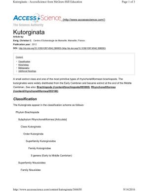 Kutorginata - Accessscience from Mcgraw-Hill Education Page 1 of 3